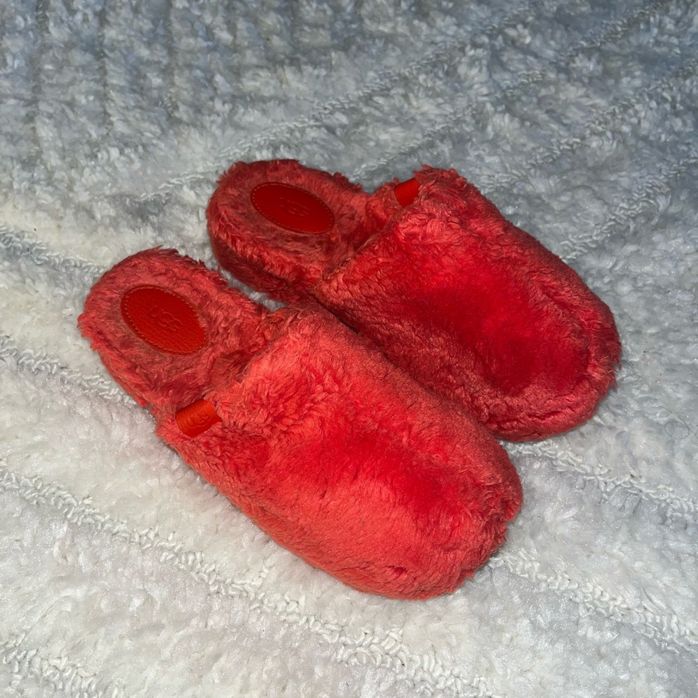 UGG Red Fuzzy Mules